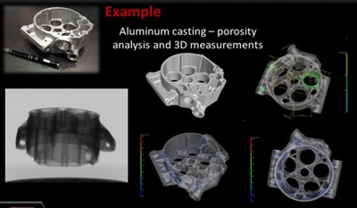Example: Aluminum casting - porosity analysis and 3D measurements
