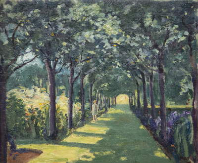 Winston Churchill, An Avenue at Frinton-on-Sea, Essex, with Miss Diana Churchill, c. 1922, Oil on canvas, 20 x 24 in., Collection of the family of the late Julian Sandys, © Churchill Heritage Limited, Courtesy of Heather James Fine Art