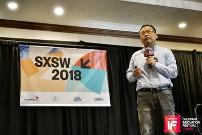 Mike Zhu, the founder & CEO of eyemore at SXSW on March 14, 2018