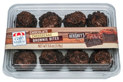 Café Valley Bakery introduces new Chocolate Cheesecake Brownie Bites made with Hershey’s Chocolate.