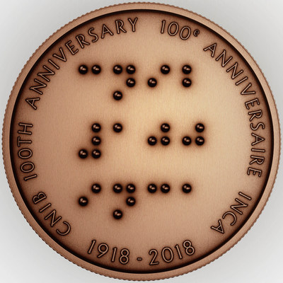 Mdaillon en bronze - 100e anniversaire de l'INCA (Groupe CNW/Monnaie royale canadienne)