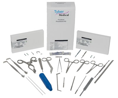 Sterile Forefoot Procedure Kit includes instruments and implants for a variety of Forefoot procedures.