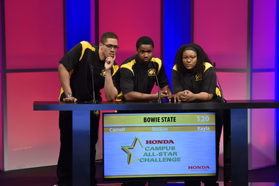 Students from Bowie State University compete in the 2017 Honda Campus All-Star Challenge (HCASC), America's premier quiz bowl for Historically Black Colleges and Universities (HBCUs). Teams from 48 HBCUs will compete for the championship title and a share of more than $350,000 in institutional grants from Honda in the 29th Annual HCASC National Championship Tournament. Tune into HCASC.com on April 10 at 12 p.m. EDT to watch the livestream of the academic competition.
