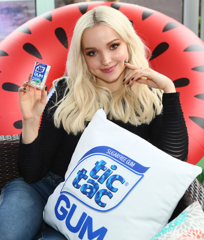 Actress and gum connoisseur Dove Cameron partners with Tic Tac® to inspire fans to Chew and Play® with Tic Tac Gum on Tuesday, March 20, in NYC (PRNewsfoto/Tic Tac)