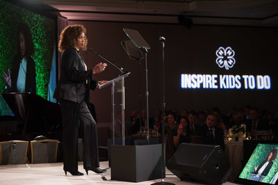 Jackie Joyner-Kersee, six-time Olympic medalist, philanthropist and youth advocate, announces a partnership with National 4-H Council to bring agriculture program learning opportunities to urban communities at the 9th annual National 4-H Council Legacy Awards on Tuesday, March 20, 2018, in Washington. (AP Images for National 4-H Council)