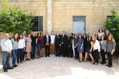 Ronald S. Lauder with the students and staff of the Lauder Employment Center. Image Courtesy of Liron Moldovan