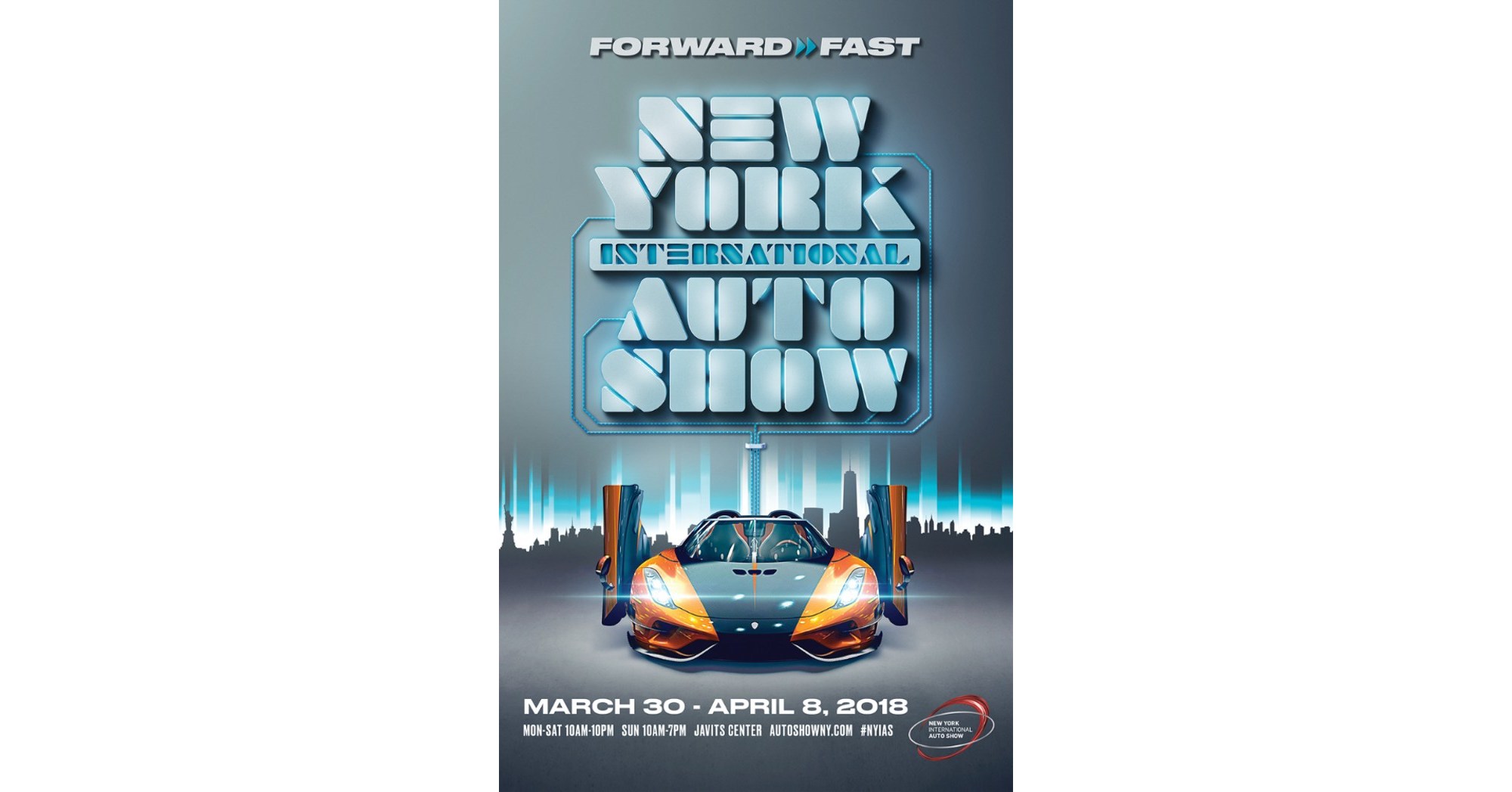 Fast Forward To The New York Auto Show's 2018 Poster Art