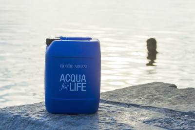 The emblematic jerrycan of Acqua for Life (PRNewsfoto/Giorgio Armani Beauty)