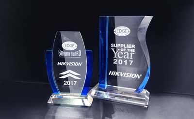Hikvision was awarded ‘Supplier of the Year 2017’ and the ‘Growth Award’ from distributor partner, The Edge Group.
