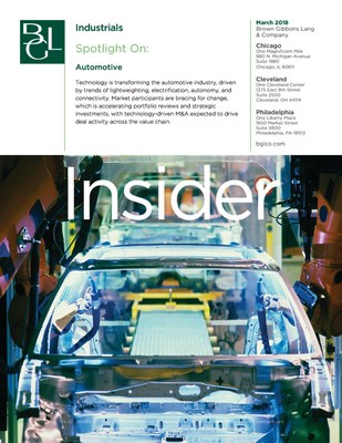 The BGL Industrials Insider highlights capital markets and mergers and acquisitions activity, financial and operating performance of certain publicly-traded companies, and trends and issues affecting the industry.
Technology-driven M&A will drive deal activity across the value chain as companies look to stay viable in the innovation race.