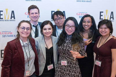 Pictured here are the first place winners from the 2018 Emerge Media Awards. (CNW Group/University of Guelph-Humber)