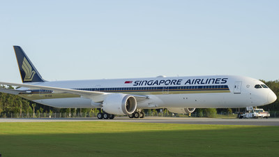 Boeing and Singapore Airlines today celebrated the delivery of the first 787-10 airplane, the newest and largest member of the Dreamliner family and a jet that will set a new global standard for fuel efficiency. The airplane is seen here at Boeing South Carolina. (Joshua Drake photo)