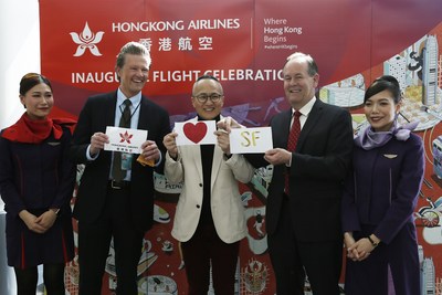 (From second left) Mr Mark Chandler, Director of San Francisco Mayor’s Office of International Trade and Commerce, Mr George Liu, Chief Marketing Officer, Hong Kong Airlines, Mr Doug Yakel, Public Information Officer, San Francisco International Airport