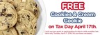 Great American Cookies® to Treat Customers to One Free Cookies &amp; Cream Cookie on Tax Day (Tuesday, April 17)
