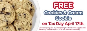 Great American Cookies® to Treat Customers to One Free Cookies &amp; Cream Cookie on Tax Day (Tuesday, April 17)