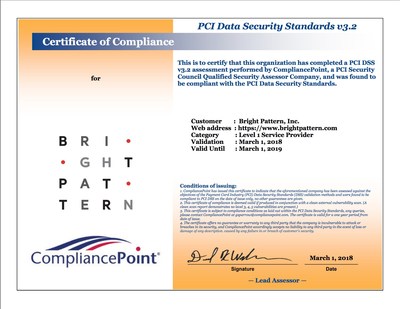 Bright Pattern Secures PCI 3.2 Certification from Compliance Point to Support Enterprise Contact Centers