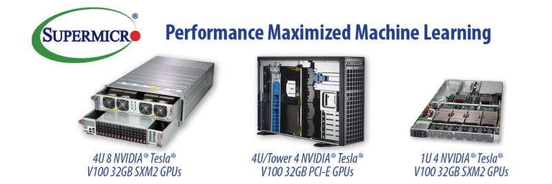 Supermicro oferece servidores GPU de melhor desempenho com GPUs Tesla V100 PCI-E e V100 SXM2 32GB