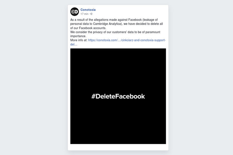 Cinkciarz and Conotoxia support #deletefacebook and delete accounts (PRNewsfoto/Cinkciarz.pl)