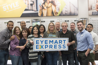 Eyemart Express donates 1,100 eyeglasses to Cedar Springs Vision nonprofit. The Eyemart Express team presents Timothy Elinski, Founder of Cedar Springs Vision, with the donation.