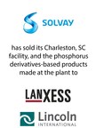 Lincoln International represents Solvay SA in the sale of its facility in Charleston, SC, and the phosphorus derivatives-based products made at the plant, to Lanxess AG