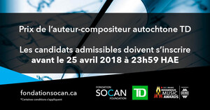 Lancement du Prix de l'auteur-compositeur autochtone TD par la Fondation SOCAN