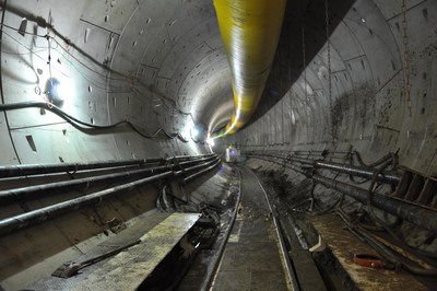 Inside the Anacostia River Tunnel during construction.