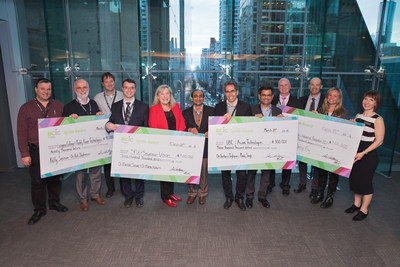 $990,000 awarded to four BC research projects at last night’s BCIC Ignite Awards. (CNW Group/BC Innovation Council)