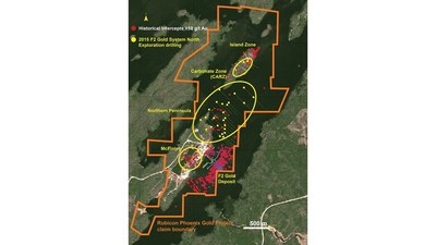 Diagram 1: McFinley and Close Proximity Targets (Northern Peninsula, CARZ, and Island Zone) – Plan View (CNW Group/Rubicon Minerals Corporation)