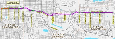 FortisBC gas line upgrades Vancouver, Burnaby and Coquitlam traffic impact (CNW Group/FortisBC)