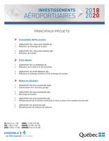 Programmation aéroportuaire 2018-2020 - Plus de 65 M$ pour doter les usagers du transport aérien québécois d'infrastructures aéroportuaires sécuritaires, performantes et durables