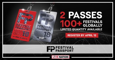Live Nation扩展2018音乐节通票，为全球100多个音乐节推出全新VIP通票与参与权利