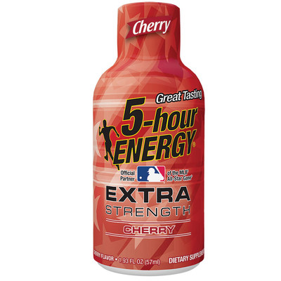 Extra Strength Cherry flavored 5-hour ENERGY shot featuring the iconic MLB silhouetted batter is available now.