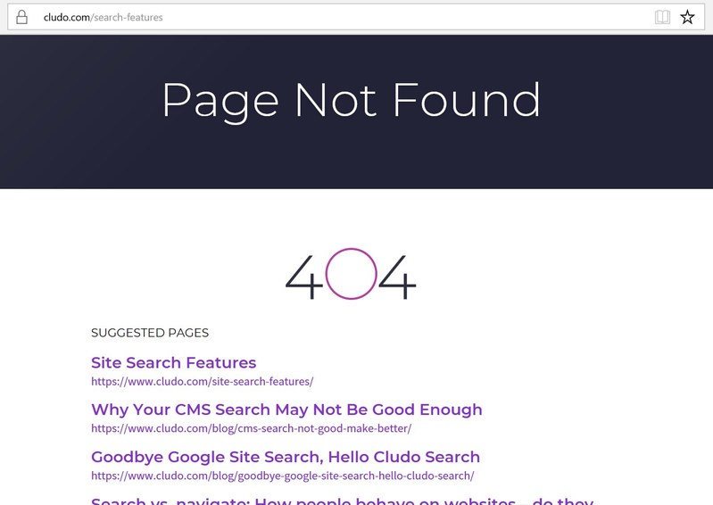 Cludo Intelligent 404 Exmaple