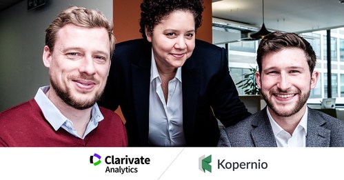 From right to left: Jan Reichelt (Managing Director, Web of Science and President, Kopernio), Annette Thomas (CEO, Scientific and Academic Research), and Ben Kaube (Managing Director, Kopernio)