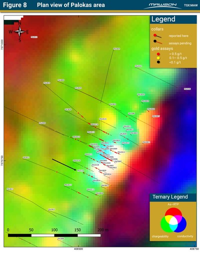 Figure 8 - Plan view of Palokas area (CNW Group/Mawson Resources Ltd.)