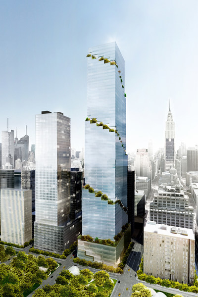 Rendering of Tishman Speyer’s The Spiral office tower in Manhattan