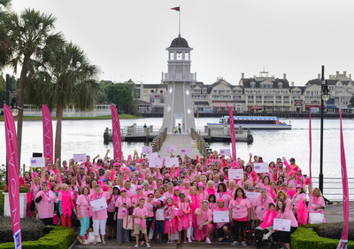 Avon Representatives celebrate Avon’s announcement of the company’s sponsorship of the American Cancer Society’s Making Strides Against Breast Cancer Walks.