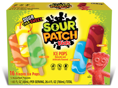 New SOUR PATCH KIDS Flavored Ice Pops 16 Count Box