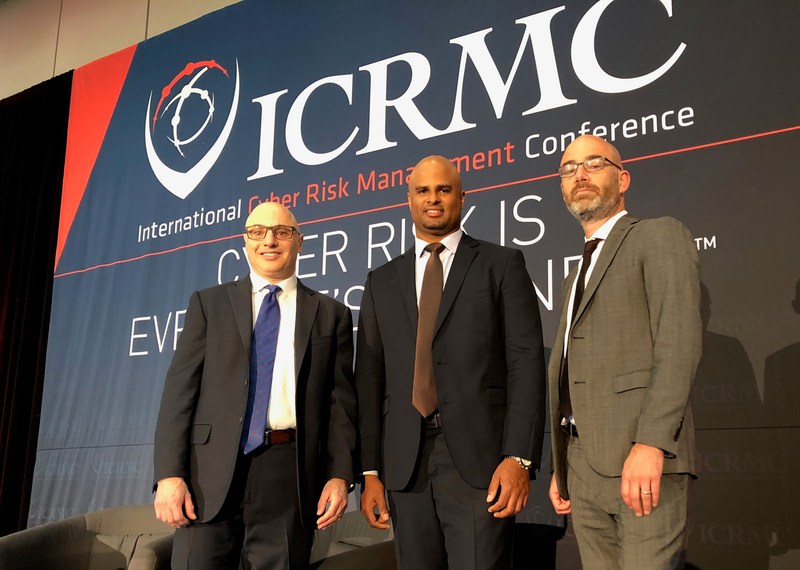 Pictured (l to r) are Joel Baker of MSA Research, Jereme Ramsay of the Bermuda Business Development Agency, and Adam Segal of the Council on Foreign Relations (New York). (CNW Group/International Cyber Risk Management Conference (ICRMC))