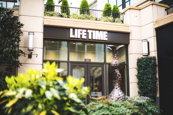 The front entrance of Life Time Bellevue, located at The Shops at the Bravern