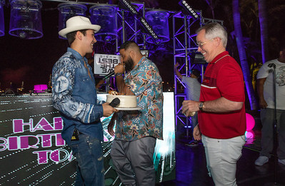 (From Left to Right), Performers Austin Mahone and DJ Khaled with Thomas J Henry Sr.