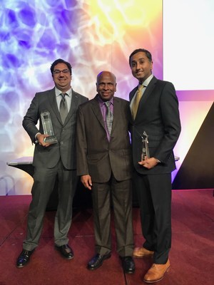 Dr. Amol Soin at the 20th annual ASIPP Awards. Pictured from left to right: Drs. Amol Soin, Laxmaiah Manchikanti, and Sunny Jha