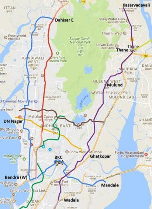 Mumbai New Metro Map Tata Projects Wins 2 Important Mumbai Metro Packages