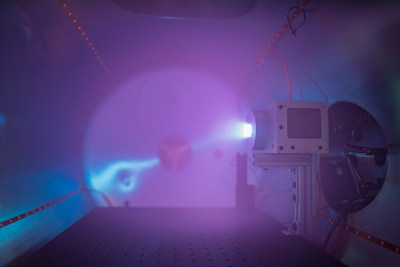 Phase Four's thruster fires plasma as it achieves the highest performing electrode-free RF engine data ever directly measured.