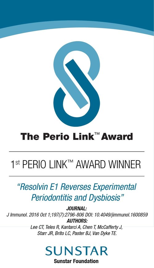 1st Perio Link Award winner 2018 (PRNewsfoto/Sunstar Foundation)