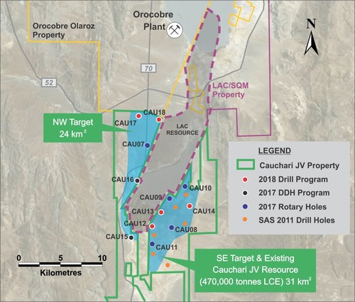 Figure 1: Location of CAU17 and other Cauchari drill holes (CNW Group/Advantage Lithium Corp)