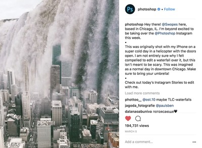Photoshop Posts a Plotagraph on Instagram