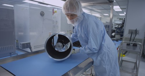 Raytheon assembles small satellites at its advanced missile production facility in Tucson, Arizona.