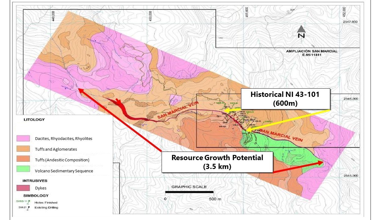 Figure 02 – Location of Historical NI 43-101 Resource and 3.5 km Exploration Trend (CNW Group/Goldplay Exploration Ltd)