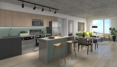 1235 Marlborough - unit interior - kitchen and living room area. (CNW Group/The Minto Group)